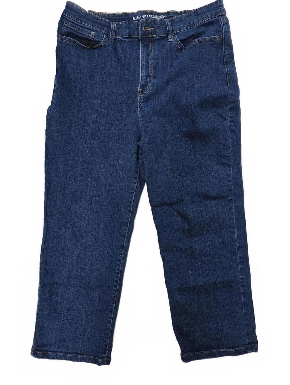 R Jeans "The Classic Straight" Women's Dark Wash Straight Leg 99% Cotton  33 P